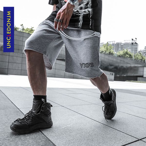 

uncledonjm shorts men's summer streetwear style hip hop casual shorts sports loose half pants men hip hop k08, White;black