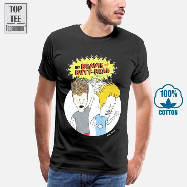 

beavis & butthead mens t shirt classic boys rocking out under logo image new tees style fashion men t shirts 100% cotton