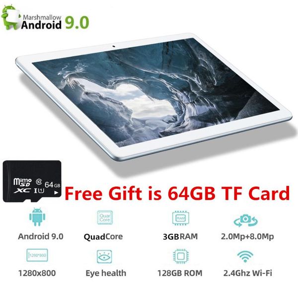 

emmc 32gb + 64gb tf 10 inch tablet global 4g lte bluetooth wifi phablet android 9.0 mtk core dual sim card 2.5d tablet ce band