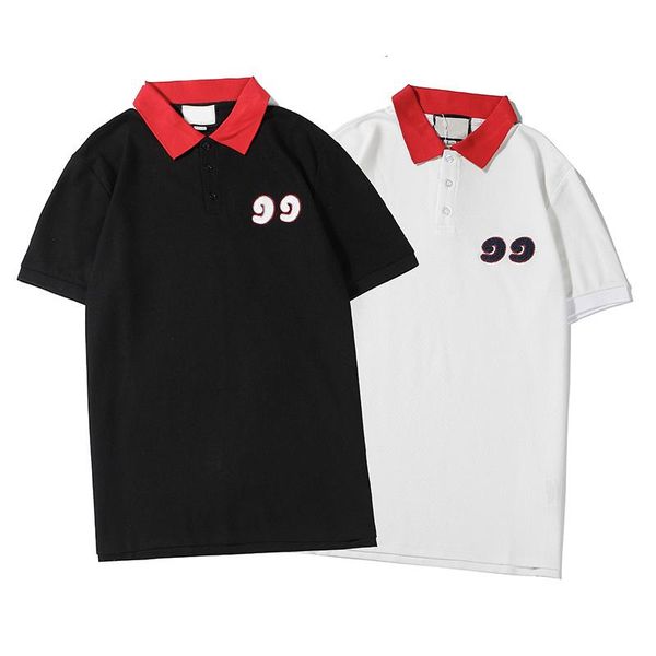 

2020 new designer men's polo shirt business casual classic brand style luxury men's polo short sleeve with logo, White;black