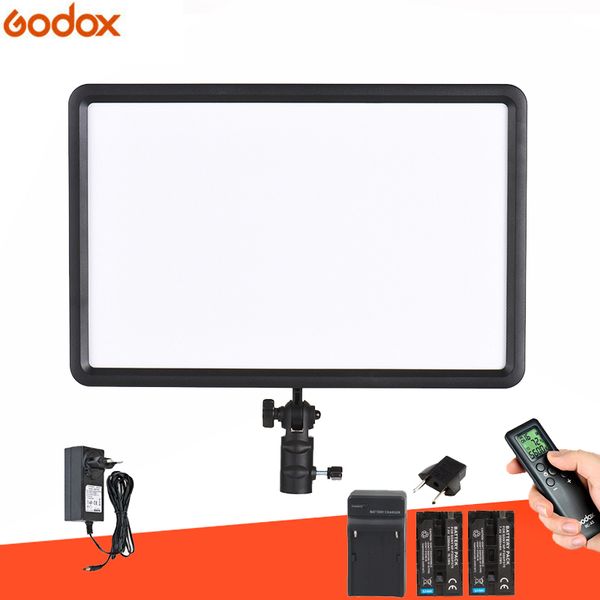 

flash heads godox ledp260c ultra-thin 30w led video light panel lamp +battery kit for digital dslr camera studio pography