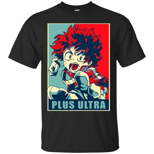 

japanese fan my heroes academia plus ultra izuku anime men black 2019 men t shirt fashion o-neck homme create t shirt