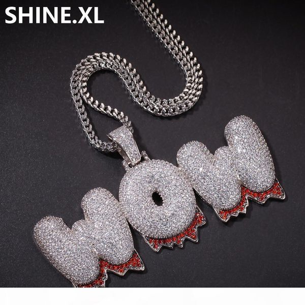 

hip hop custom name bubble letter gold silver color plated new style iced out micro paved cz stone necklace for men women
