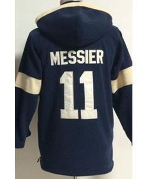 

wholesale hockey hoody jersey oilers #11 mark messier navy blue hoodie fleece hoodie jersey sewing embroidery logo, Black;red