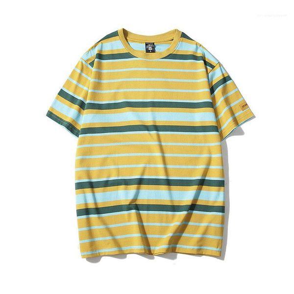 

short sleeved clothing male shorts summer mens designer tshirts men stripe tee colorful printed, White;black