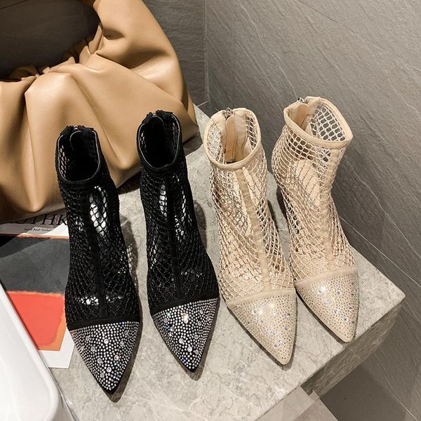 

new fashion black heels for women breathable luxury shoes women designers pointed diamond women's sandals 2020 mujer bombas