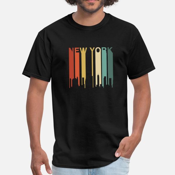 

retro new york vintage city urban skyline nyc ny a t shirt men personalized cotton round neck letters fit comical summer style pictures