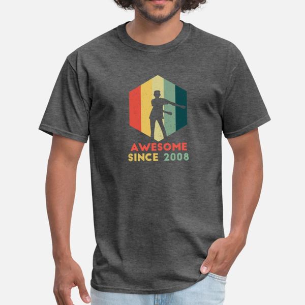 

awesome since 2008 t shirt men designer tee shirt round collar normal cute authentic spring autumn vintage shirt