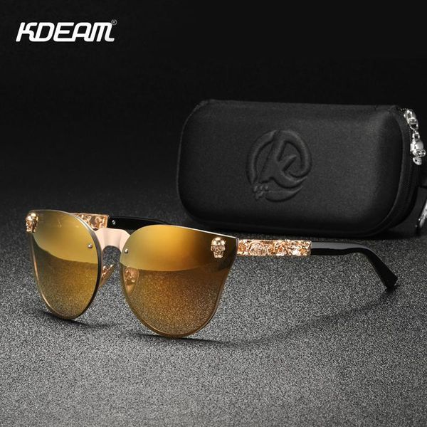 

eye lady kdeam women cat sunglasses rocking with rimless glasses vintage case skull sun steampunk vjgas whole2019, White;black