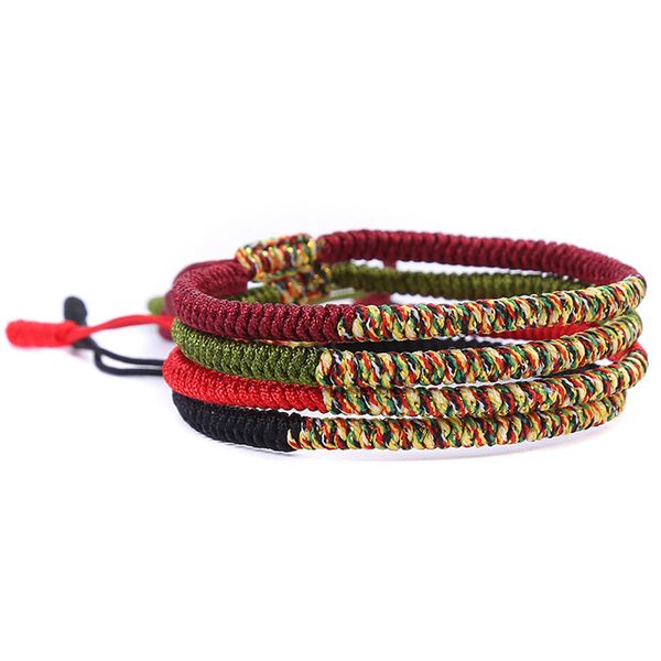 

2020 new 4-color hand weaving bracelet multi-color dorje knot bracelet lucky rope tibetan men and women knotting, Black