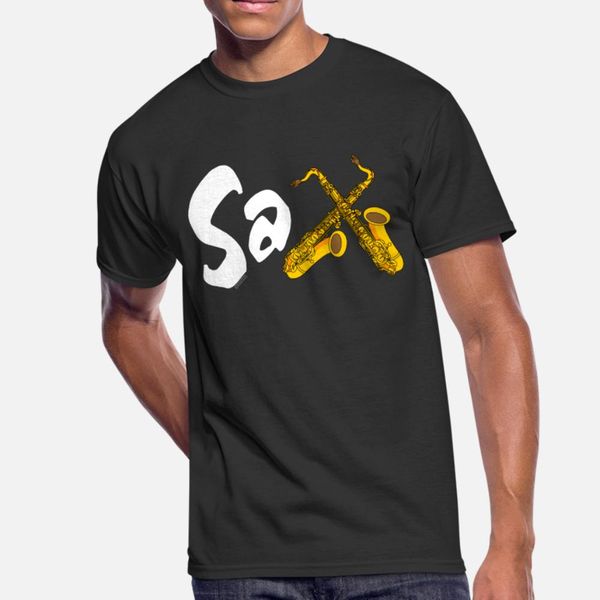 

white sax t shirt men create 100% cotton o-neck male loose building summer style family shirt