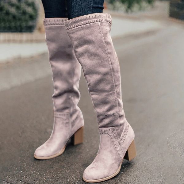 

2020 boots retro rivet knee high boots handmade long booties women high cowboy fashion casual winter shoes for women, Black