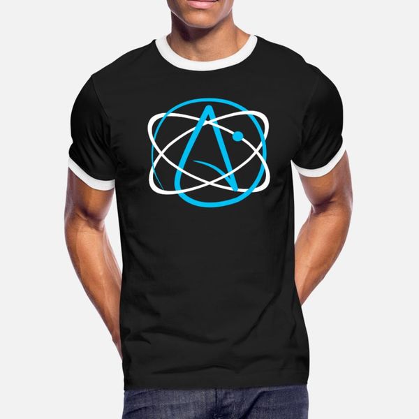 

атеистический атом логотип тенниски мужчина designs хлопок размер s-3xl одежда сумасшедшей basic summer style letters рубашка