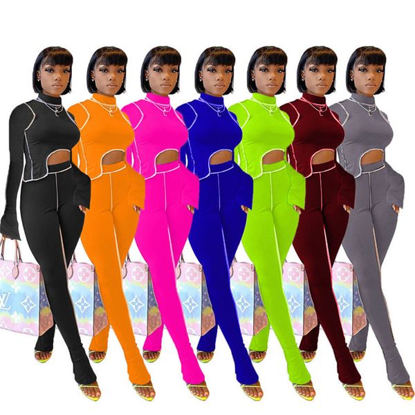 

women two piece outfits irregular crop + pants leggings sport suit fashion solid color linellae tracksuits lady club street wear ly8282, White