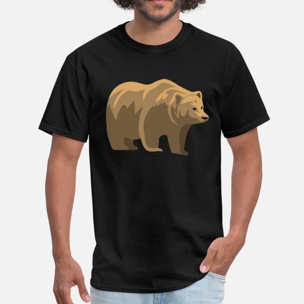 

brown bear t shirt men personalized 100% cotton o-neck cool fitness basic summer style natural shirt