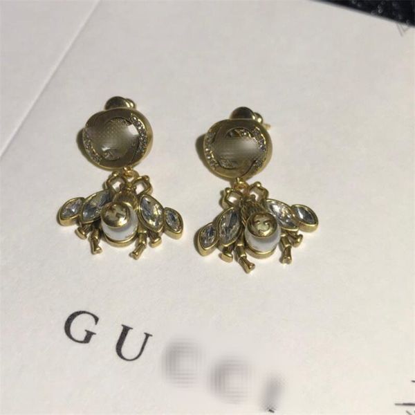 

retro animal ornament lady pendant studs fashion letter pattern women earrings outdoor street style female earring jewelry, Golden