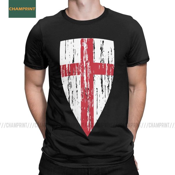

crusader knight templar t shirt men cotton funny t-shirt cross deus vult christ medieval sword tee shirt short sleeve
