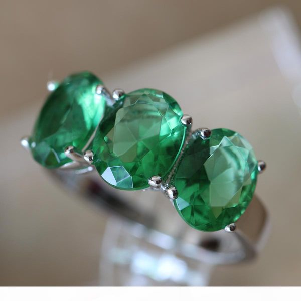 

fashion- three stone 3.84 ct white gold filled 925 sterling silver sona synthetic engagement ring wedding band for women fine jewelry, Golden;silver