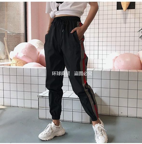 

pants streetwear hip hop men loose joggers sweatpants plus size track pants pocket elastic waist ankle length trousers 3051, Black