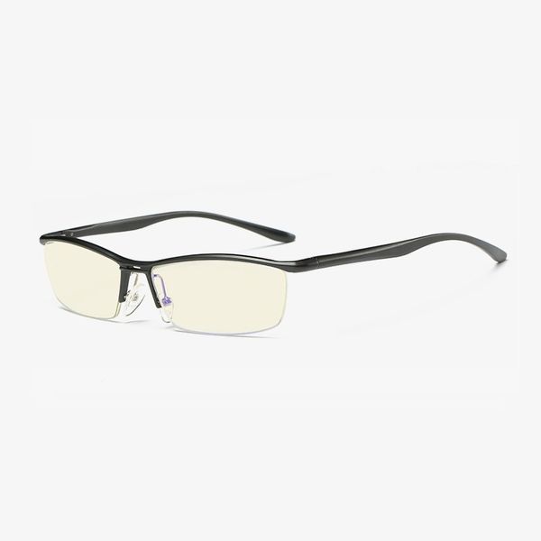 

w-135 al-mg alloy glasses frame men eyewear computer game goggles half rim eyeglsses frame myopia optical prescription glasses, Black