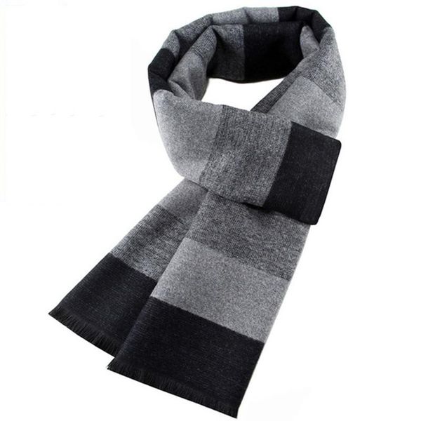 

men's scarf cotton scarves striped winter warm scarf plaid business neckwear fashion versatile bib custom logo, Blue;gray