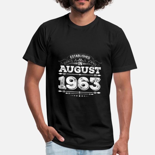 

established in august 1963 t shirt men customized 100% cotton plus size 3xl normal sunlight basic summer style outfit shirt