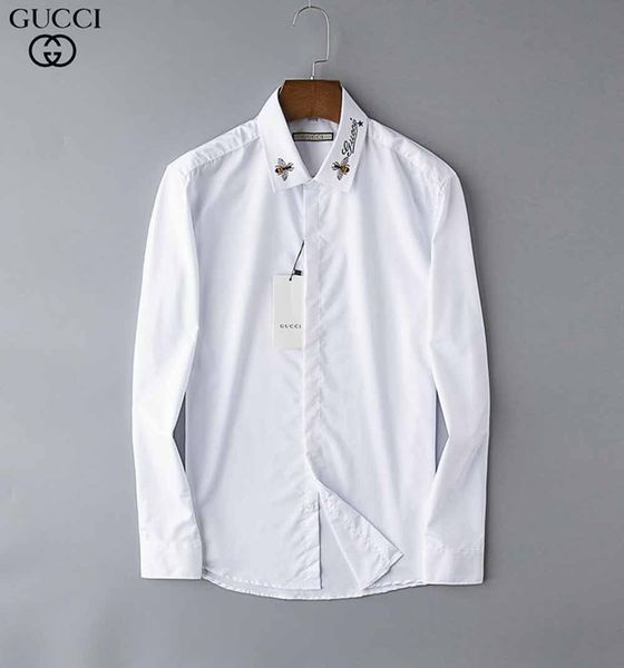 

luxury mens designer burb medusa shirts firmate business dress shirts fashion casual brand shirt print slim shirt homme guci fen 162, White;black