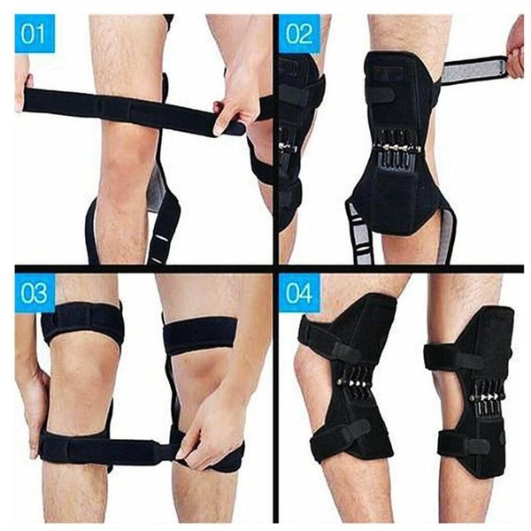 

elder sport breathable knee pad pain relief power spring strength, Black;gray