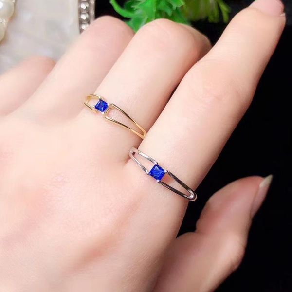 

CoLife Jewelry 100% natural sapphire ring for daily wear 3mm Sir Lanka sapphire silver ring 925 silver sapphire jewelry