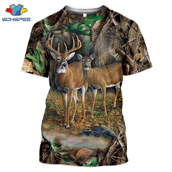

animal deer anime camouflage elk hunter homme 3d print shirts anime oversized comics men clothing