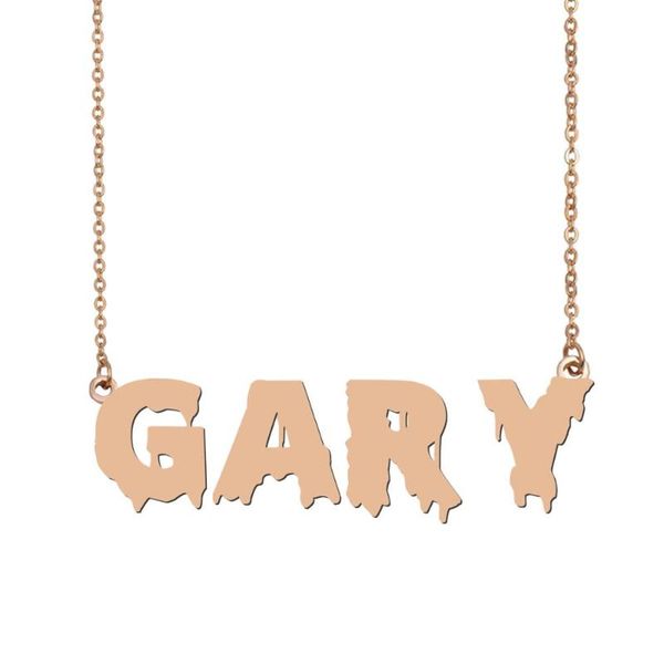 

pendant necklaces gary name necklace , cool bloody art for halloween and santa's day jewelry gift kids boys girls, Silver