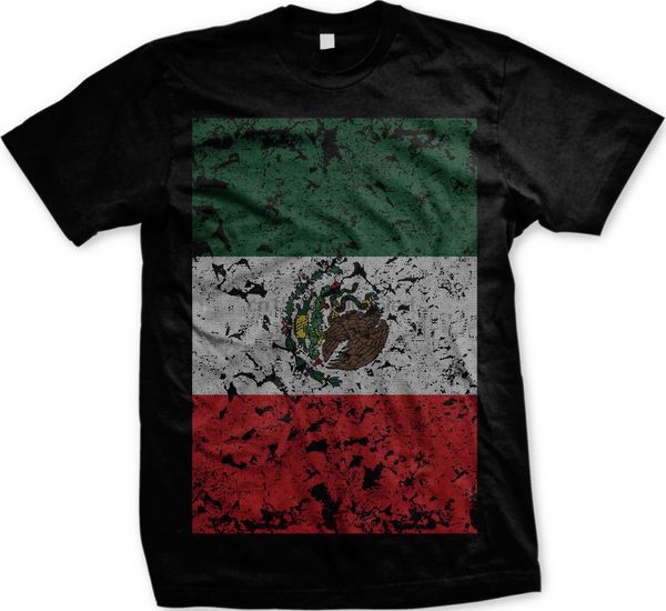 

mexico large distressed flag coat of arms country mexican pride ment shirt
