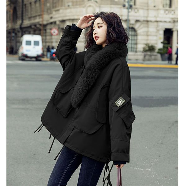 

new winter jacket for women coat fashion female cotton coat jacket women parkas casual jackets parka wadded, Black