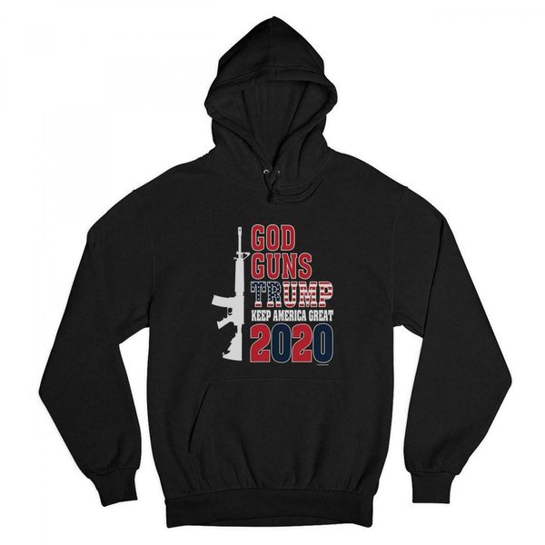 

бог пистолеты trump толстовка keep america great 2020 звезды и полосы hoodie, Black