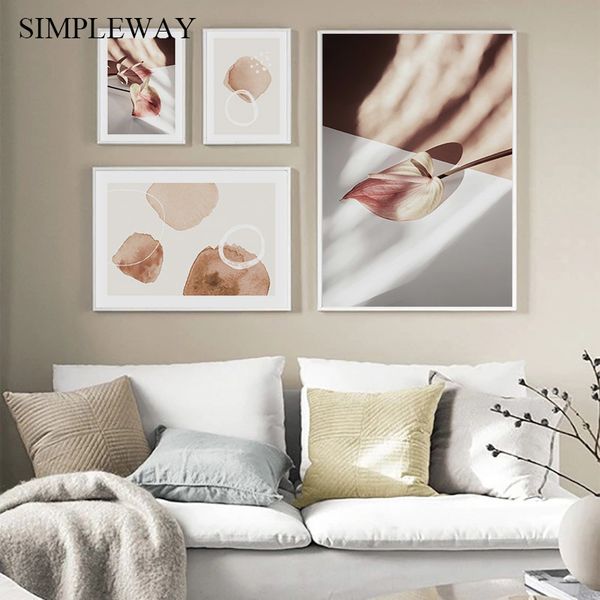 

abstract canvas painting flower botanical poster nordic art floral print wall decoration picture modern home living room decor