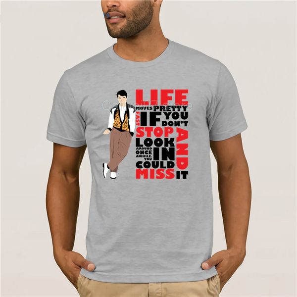 

trendy creative graphic t-shirt life moves pretty fast t-shirt men's fun casual print t-shirt