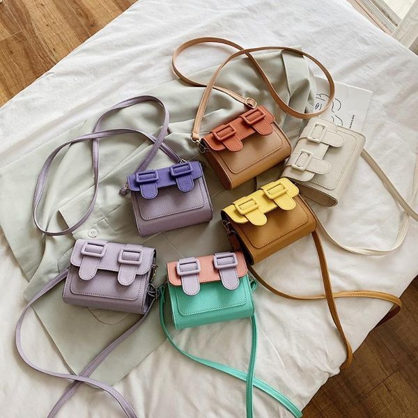 

casual hit color women shoulder bags pu leather flap crossbody handbags purse popular simple female daily bag