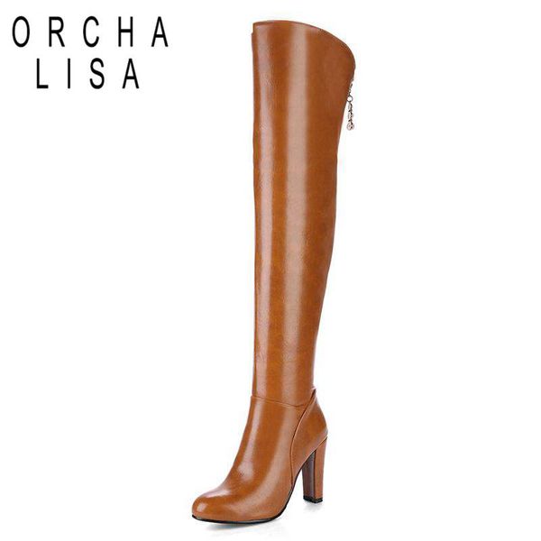 

orcha lisa over the knee women boots pearl autumn winter warm high heel shoes woman pointed-toe long high boots a759, Black
