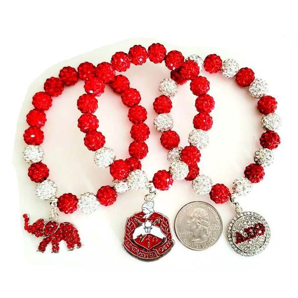

red elephant shiled charm rhinestones jewelry gift crystal beaded charm bracelets for women, Black