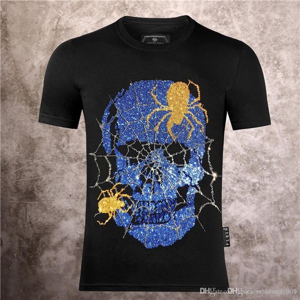 

philip plain brand мужские футболки конструктора firmata uomo моды роскошная футболка summer homme мужская череп tshirt tee tops 8, White