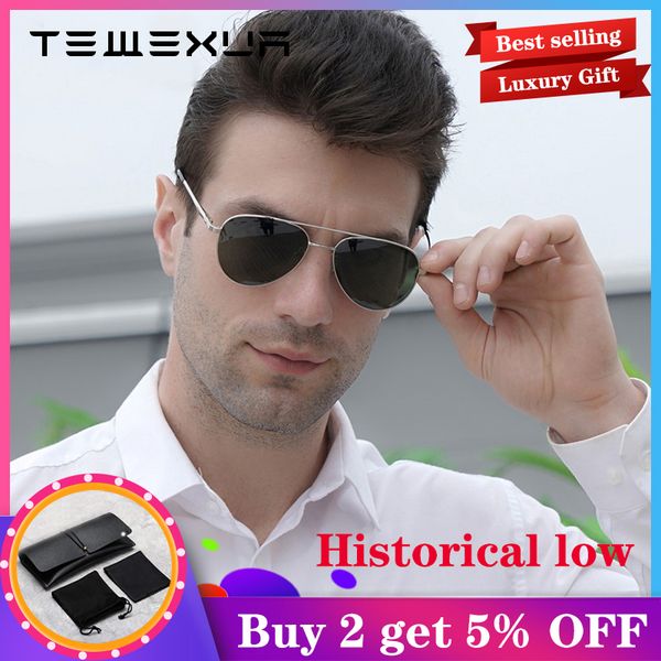 

tewexua brand 2020 new style pilot sunglasses tac polarized alloy frame luxury driving men sunglasses uv400 protection, White;black