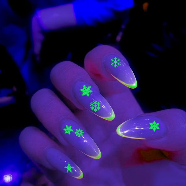 

1 sheets halloween butterfly bow designs luminous nail art shinning glitter nail art stickers decorations manicure tips tool, Black