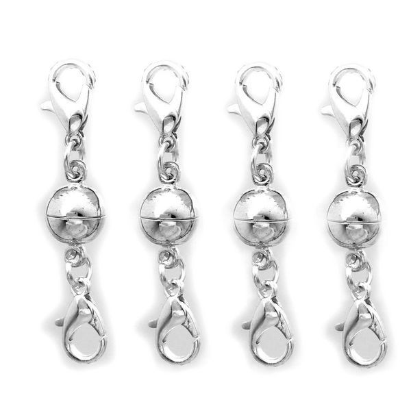 

5pcs/lot round magnetic clasp hooks jewelry clasps end necklace bracelets clasp connectors for ewelry necklace hand made conn, Silver