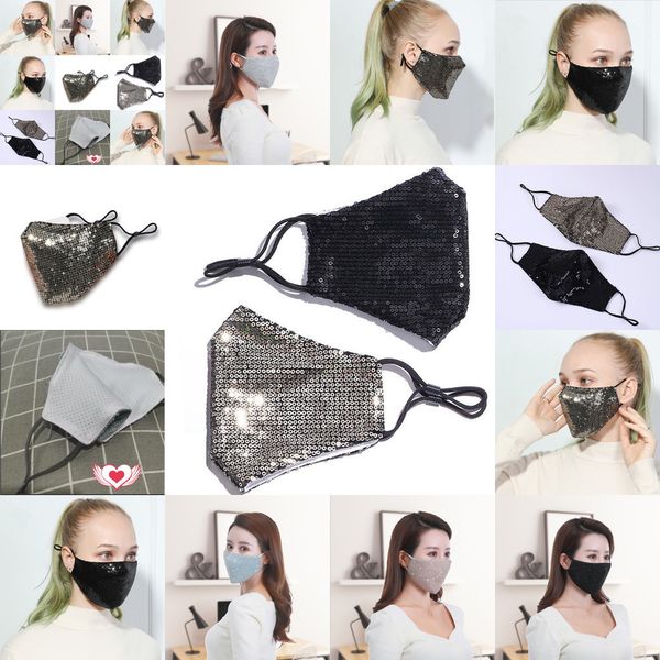 

paillette face fashion dustproof masks blingbling washable reusable mask respirator for sa dn7t xp2e