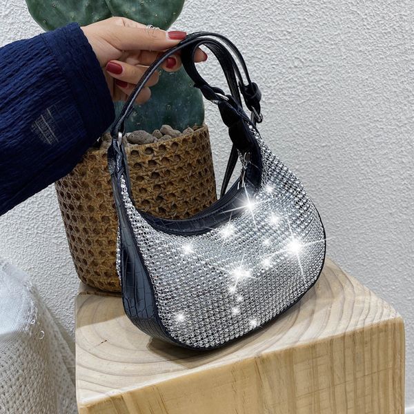 

women brand shoulder mini pu leather crossbody bags 2020 summer luxury diamonds ladies casual underarm bag travel hobos bag