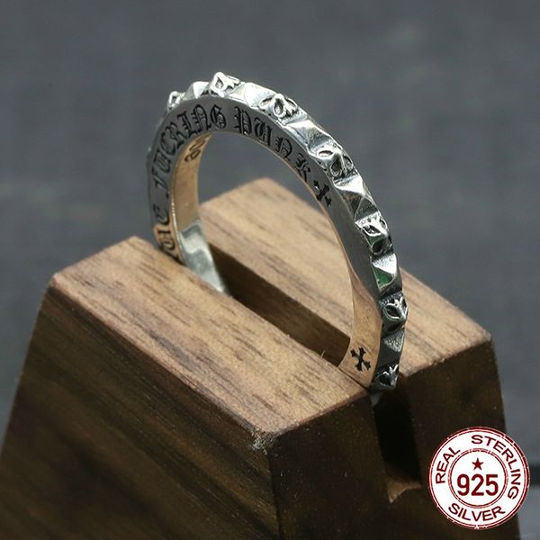 

100% s925 sterling silver ring personality fashion classic shape eternal retro punk style cross flower 2018 new gift to send