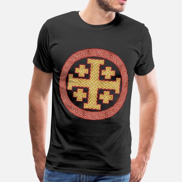 

celtic knot style jerusalem cross t shirt men printing short sleeve s-xxxl leisure fitness new style spring letter shirt