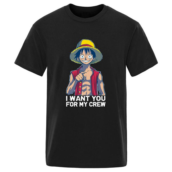 

pirates wants you luffy short sleeve 100% cotton t-shirt for man summer camisetas oversize leisure 2020 homme
