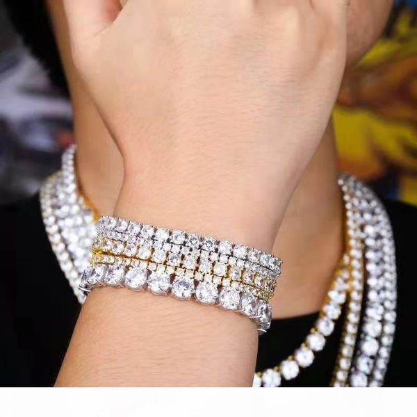 

8 дюймы 3 5мм серебро 925 замороженные из цепей браслетов мужчин роскошных дизайнерской bling бриллиантового браслет s925 подарка тенниса ц, Golden;silver