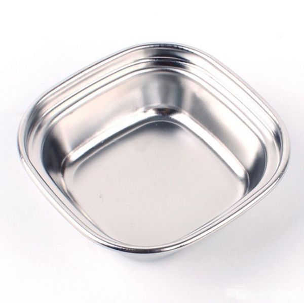 

stainless steel pepper roast meat sauce dishes bowl food seasoning tray separate sushi vinegar soy plates tableware